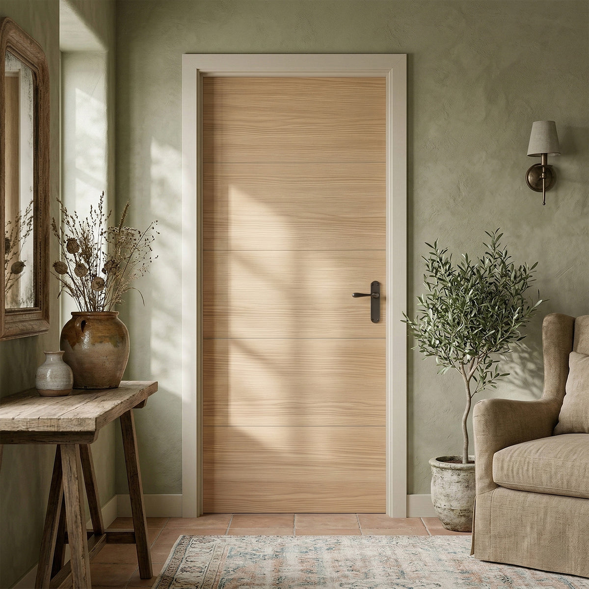 Oak Internal Fully Finished Linear Laminate Door