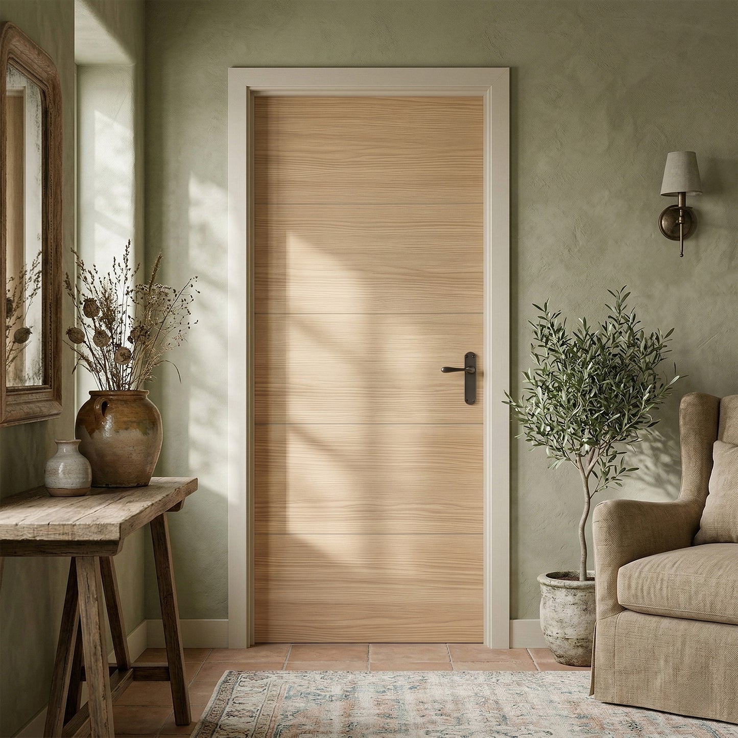 Oak Internal Fully Finished Linear Laminate Door
