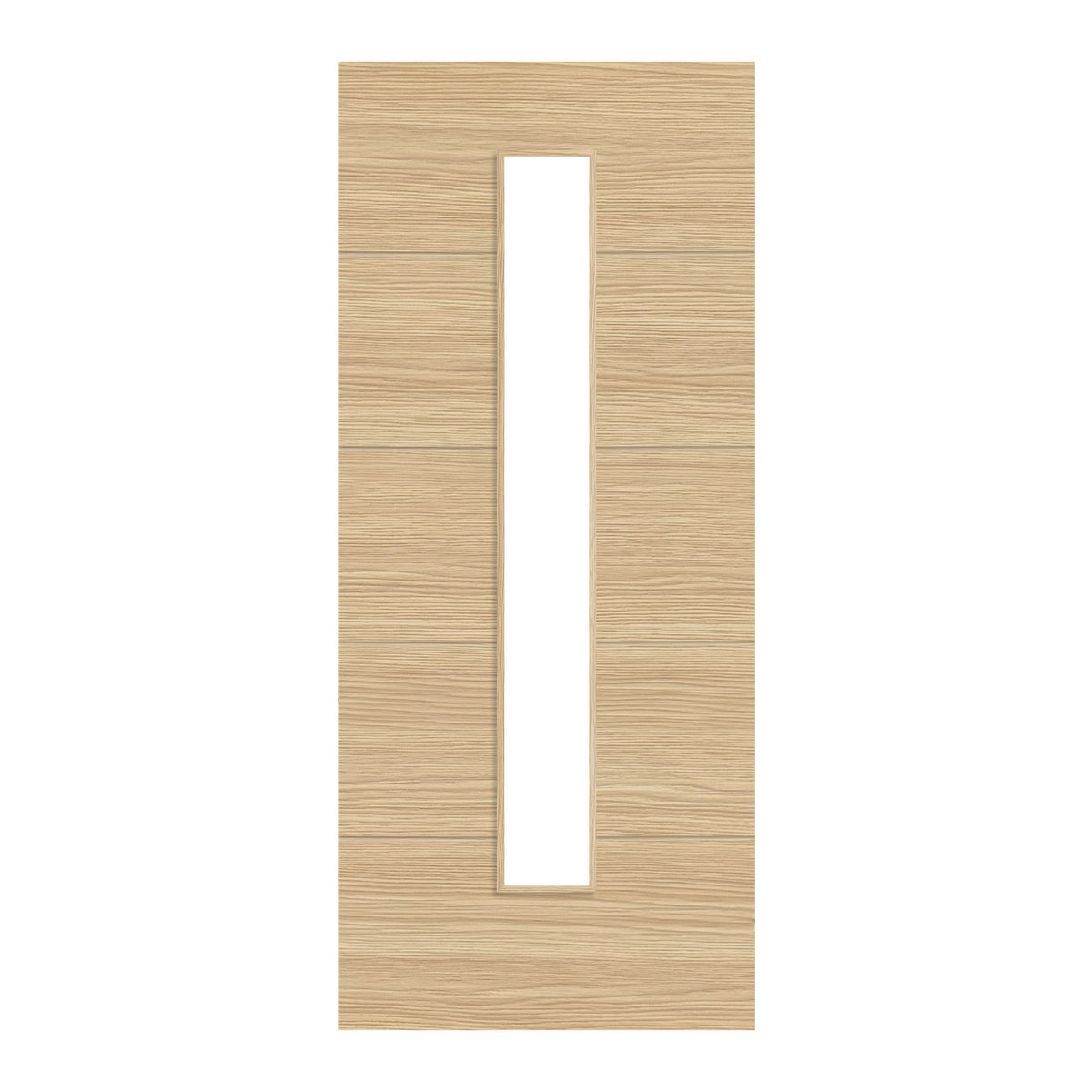 Oak Internal Fully Finished Linear Laminate 1 Light Clear Glass Door