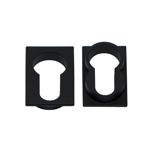 Studio Industrial Euro Lock Square Escutcheon - Matt Black