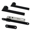 Studio Industrial Slim Round Rose Euro Lock Door Handle Set - Matt Black