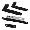 Studio Industrial Slim Square Rose Euro Lock Door Handle Set - Matt Black