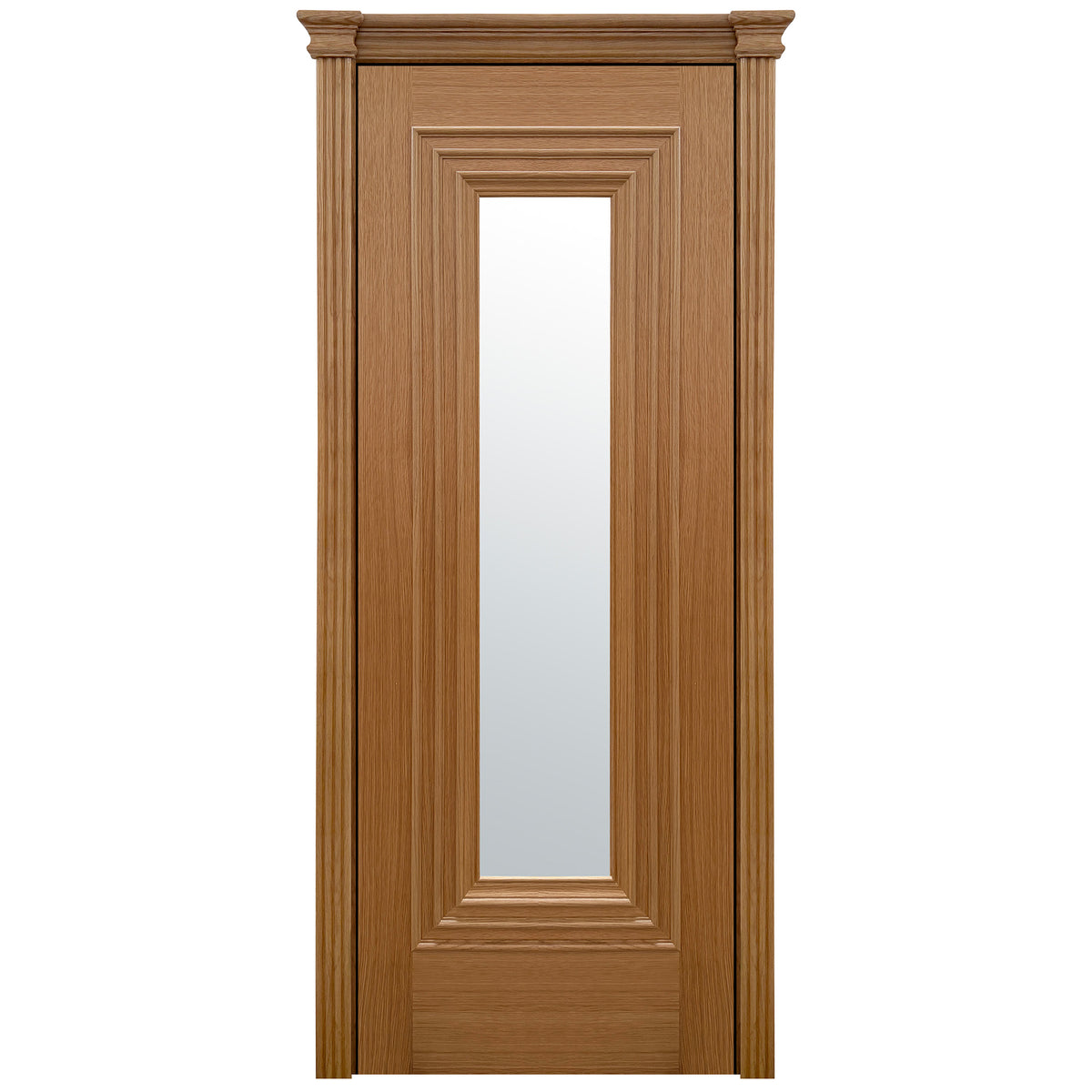 Oak Fully Finished Trinity Clear Glass Internal Door
