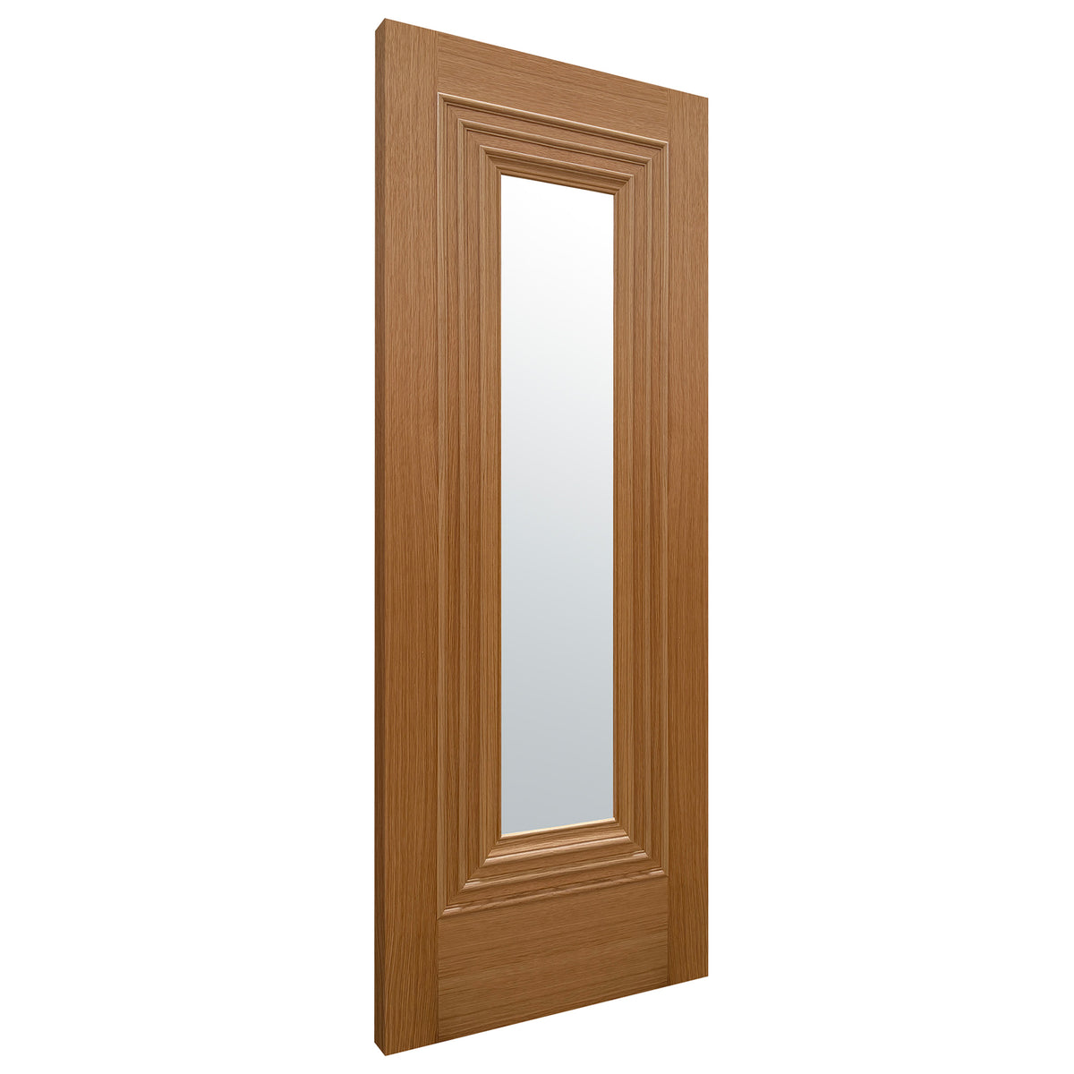 Oak Fully Finished Trinity Clear Glass Internal Door