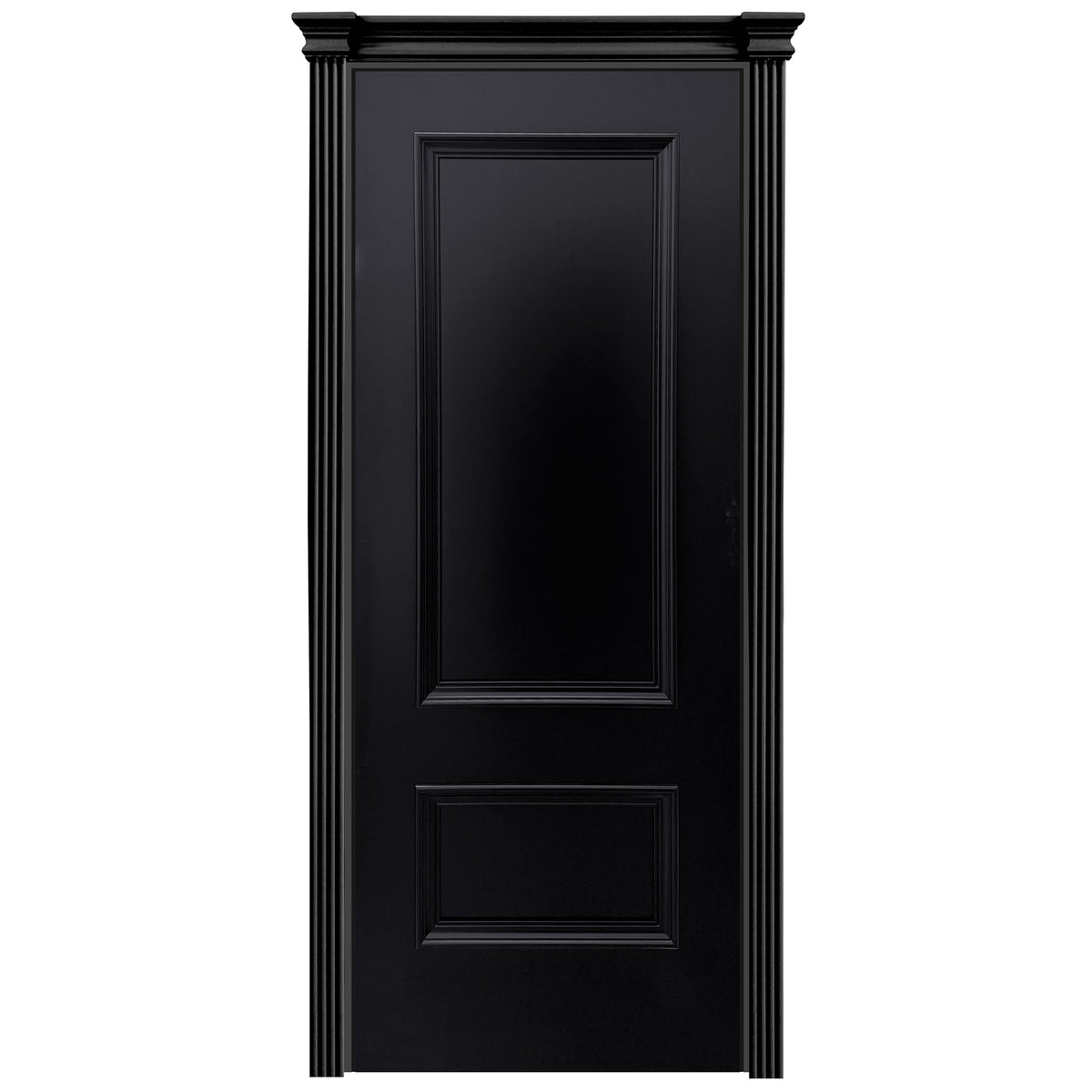 Jet Black Fully Finished Mayfair 2 Panel FD30 Internal Fire Door