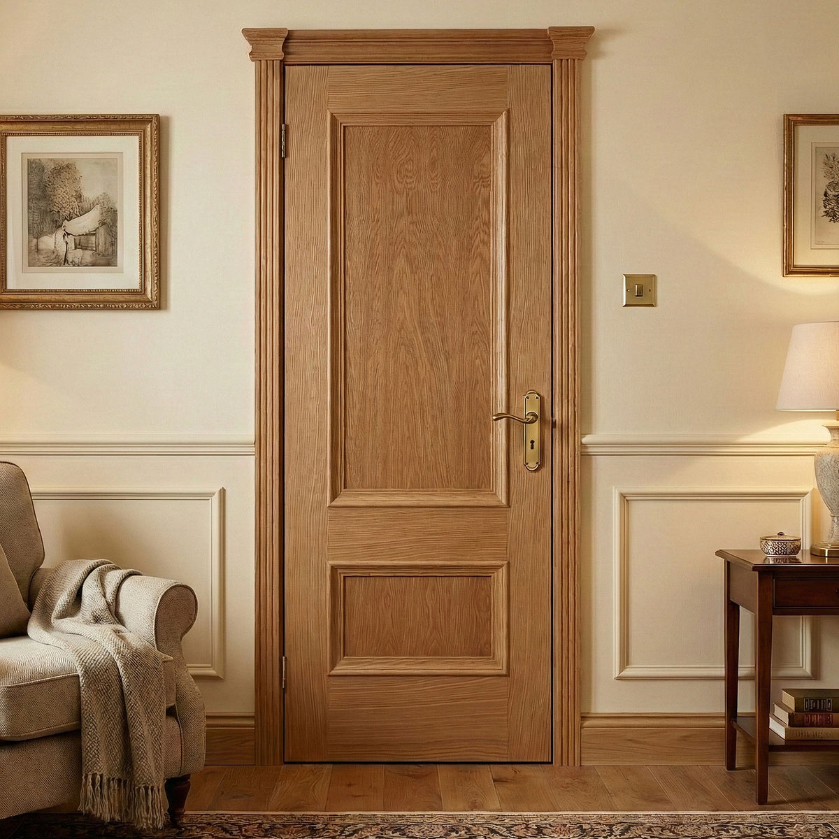 Oak Fully Finished Mayfair 2 Panel FD30 Internal Fire Door