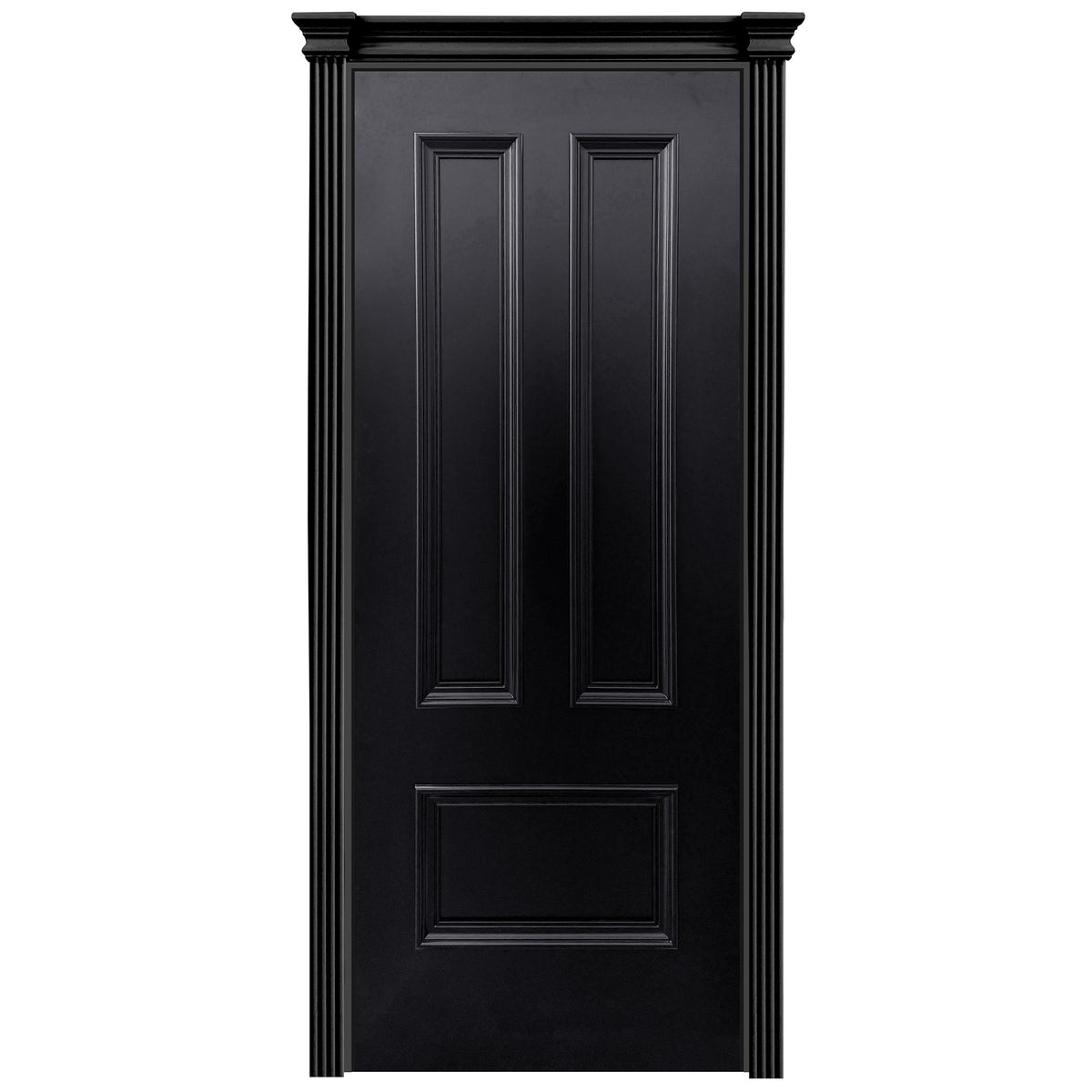 Jet Black Fully Finished Belgravia 3 Panel FD30 Internal Fire Door