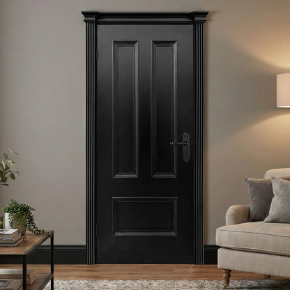 Jet Black Fully Finished Belgravia 3 Panel FD30 Internal Fire Door