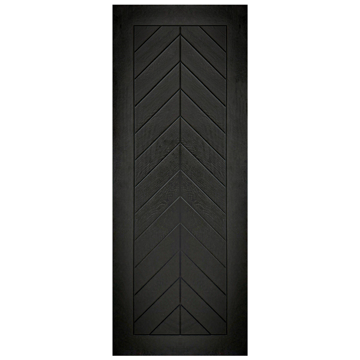 Black Fully Finished Oak Chevron Internal Door