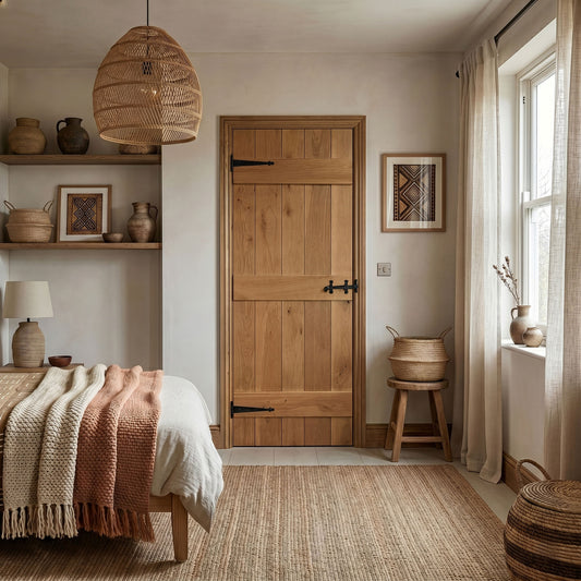 Solid Rustic Oak Grange Unfinished 3 Ledged Door
