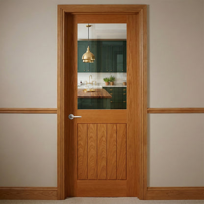 Oak Internal Fully Finished Farley Half Light Clear Glass Door