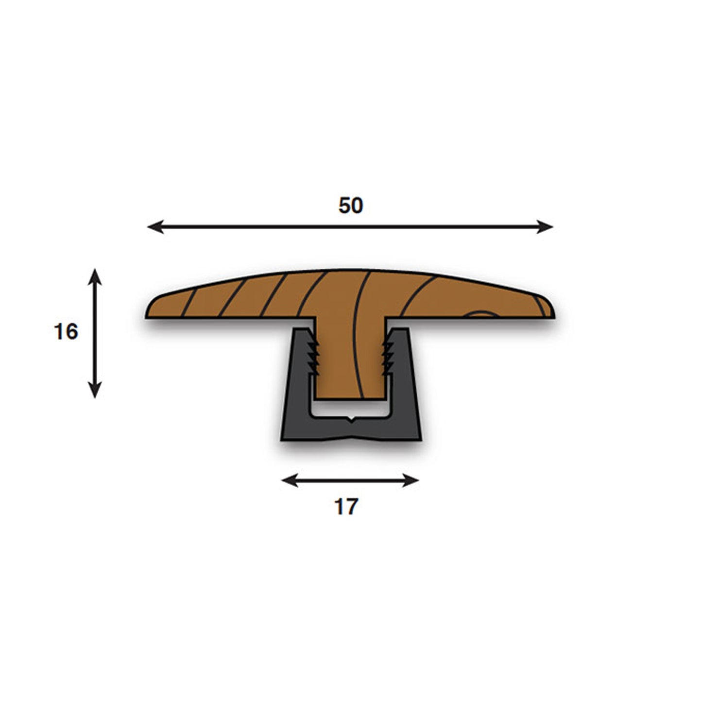 Golden Oak - Connecting Profile Door Bar 990mm