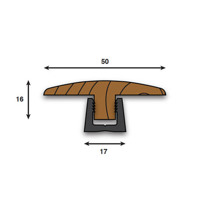 Golden Oak - Connecting Profile Door Bar 990mm