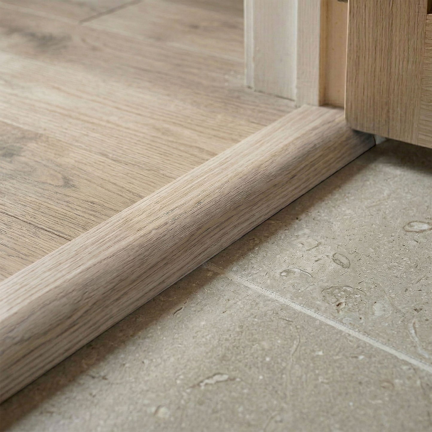 Ivory White Ramp Adapting Profile Door Bar 990mm