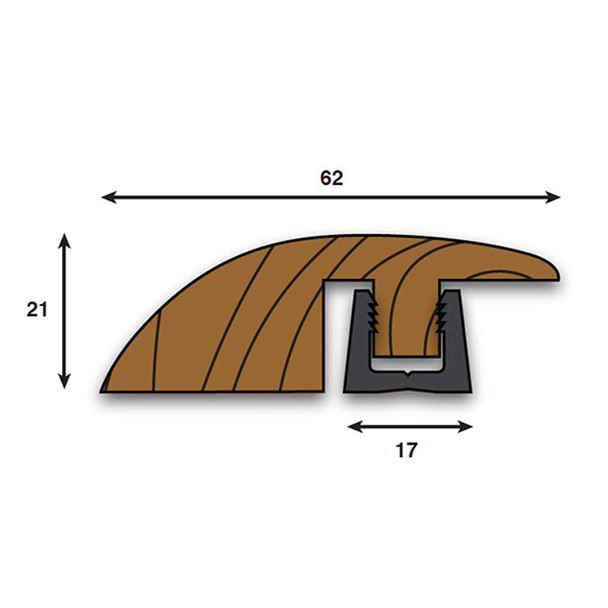 Golden Oak Ramp Adapting Profile Door Bar 990mm