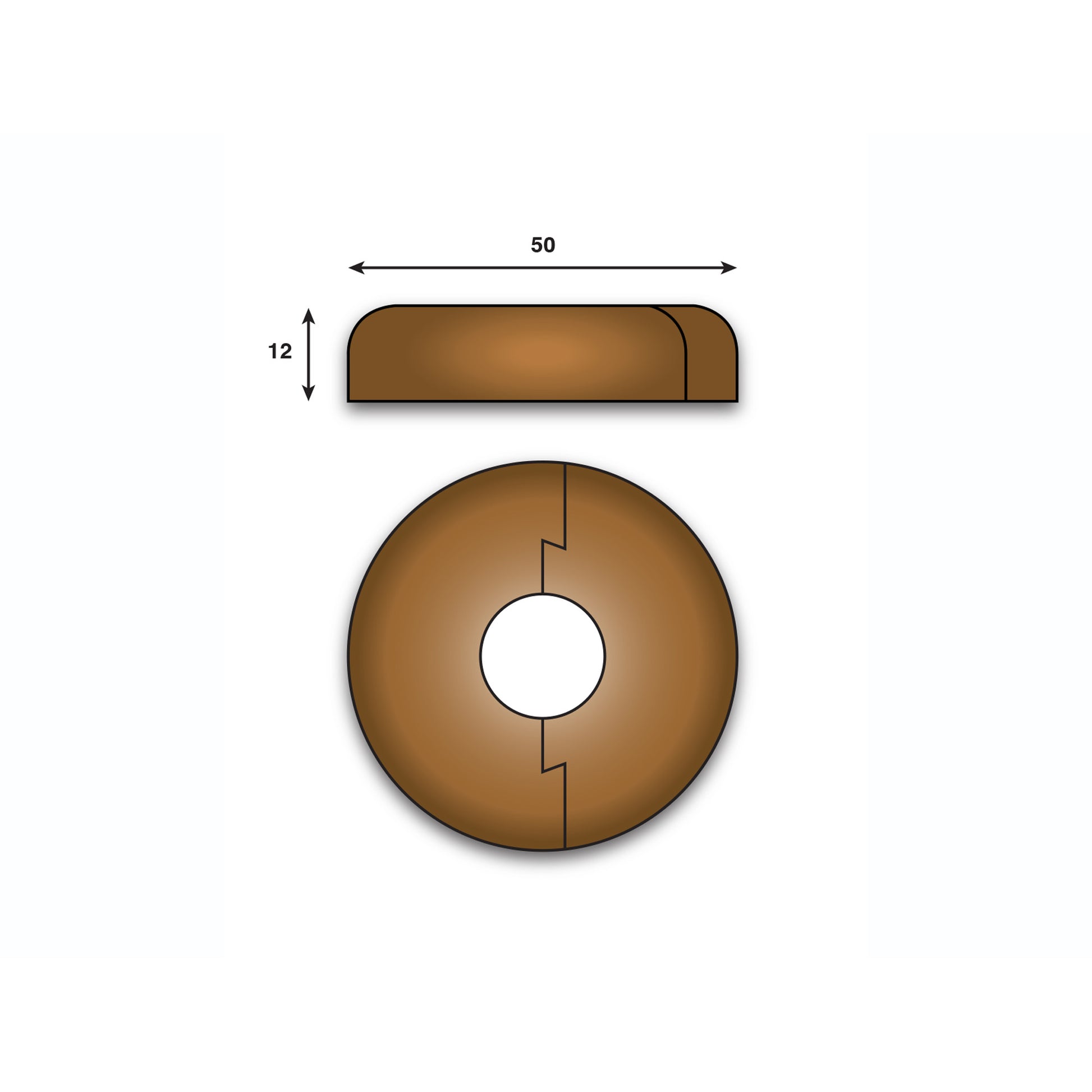 Dark Oak Radiator Pipe Rose Cover