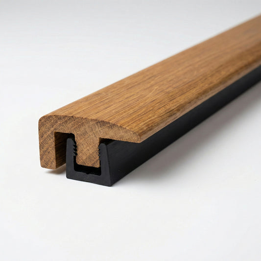 Natural Oak - Lacquered Oak End Profile Door Bar 990mm