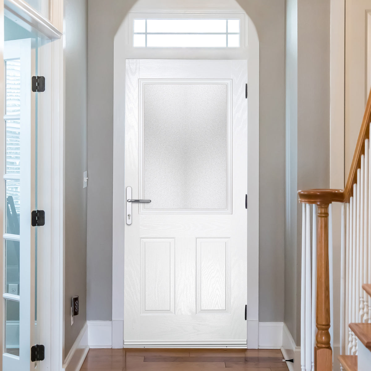 Eaton White Pre-Hung Obscure Glass Composite Front Door Set