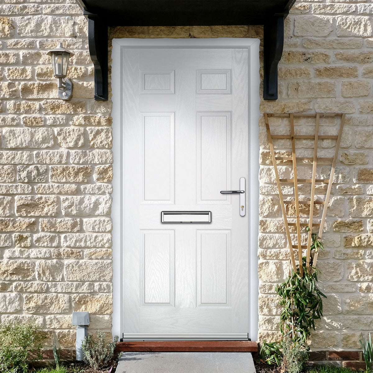 Aden White Pre-Hung Composite Front Door Set