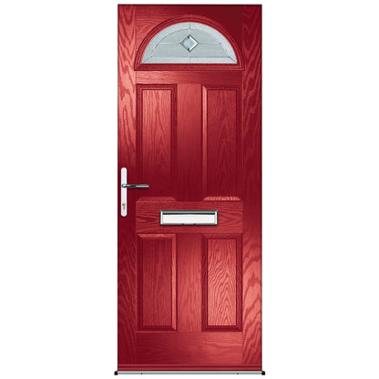 Bodney Red Pre-Hung Venice Glass Composite Front Door Set