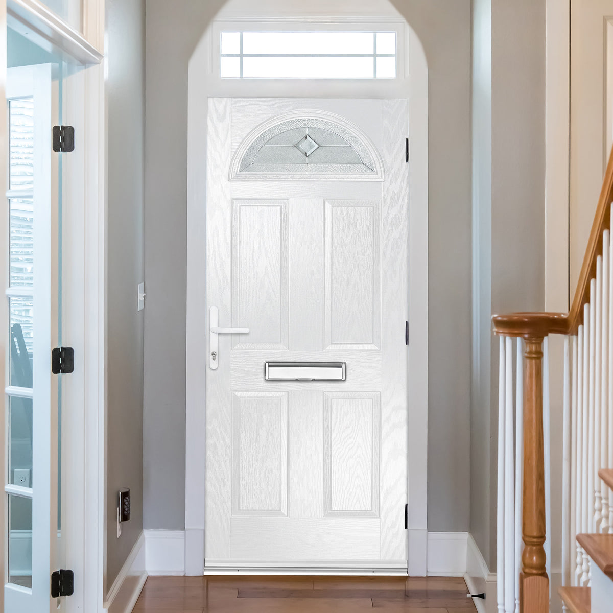 Bodney Red Pre-Hung Venice Glass Composite Front Door Set