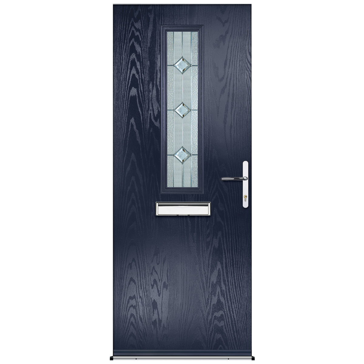 Fergus Blue Pre-Hung Venice Glass Composite Front Door Set