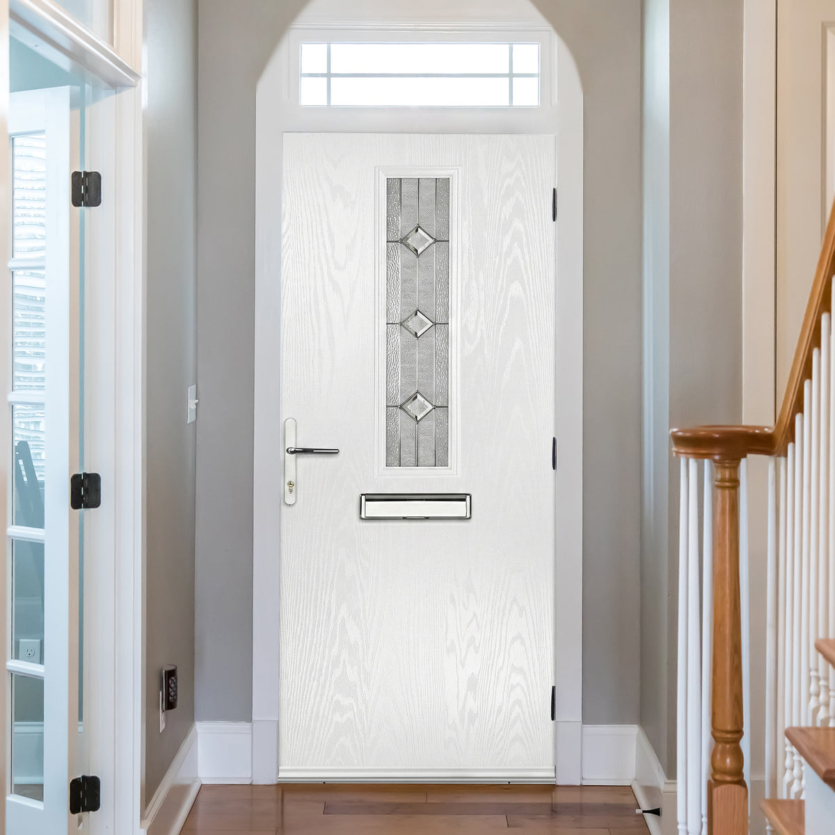 Fergus Blue Pre-Hung Venice Glass Composite Front Door Set