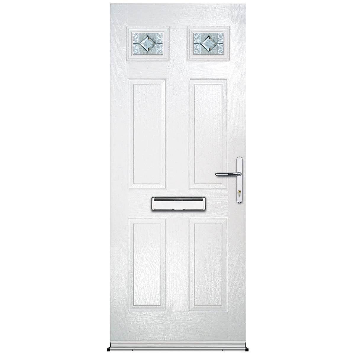 Abdale White Pre-Hung Venice Glass Composite Front Door Set
