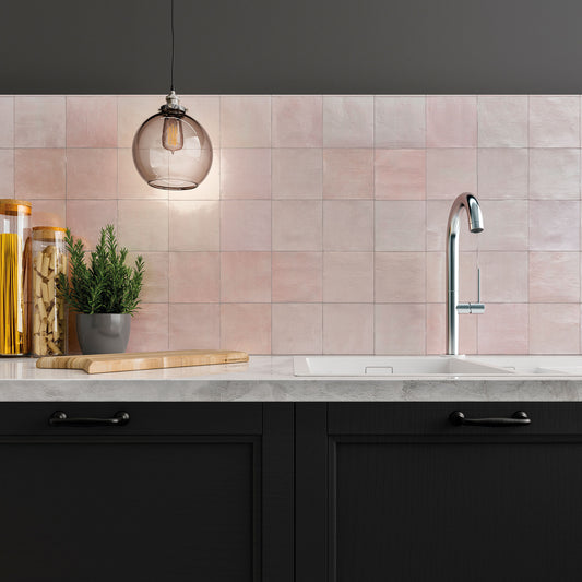 Blush Pink Gloss - Vivid Smooth Ceramic Wall Tile