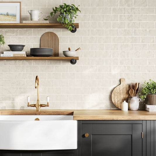 Cream Gloss - Crafted Smooth Ceramic Wall Tile
