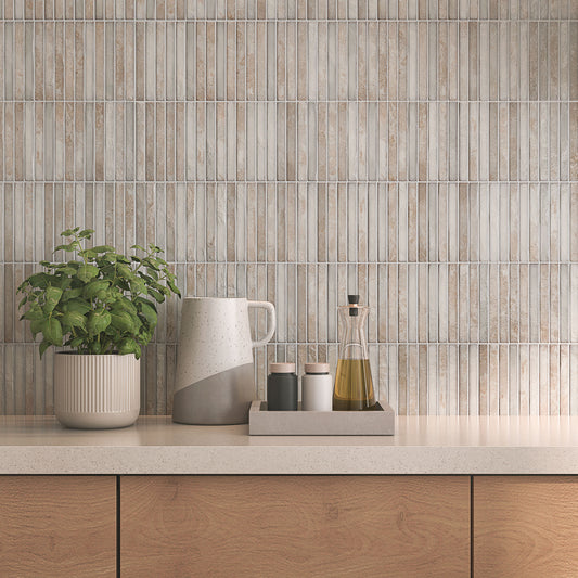 Grey Gloss - Elara Smooth Linear Ceramic Wall Tile