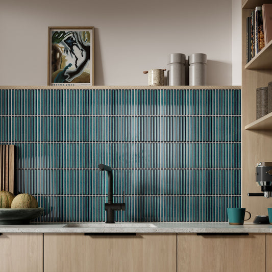 Green Gloss - Linear Smooth Mosaic Porcelain Wall Tile
