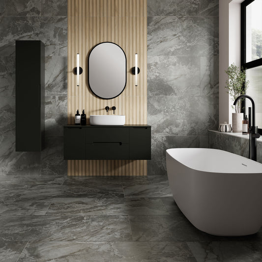 Sierra Grigio Semi-Polished - Smooth Porcelain Wall & Floor Tile