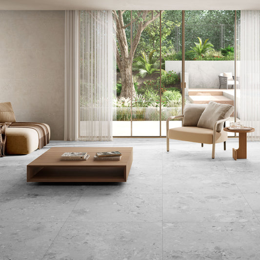 Grey Matt - Terazzia Smooth Porcelain Wall & Floor Tile
