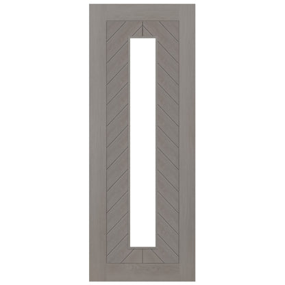 Liberty Doors | Light Grey Fully Finished Internal Endure Laminate Chevron Clear Glass Door