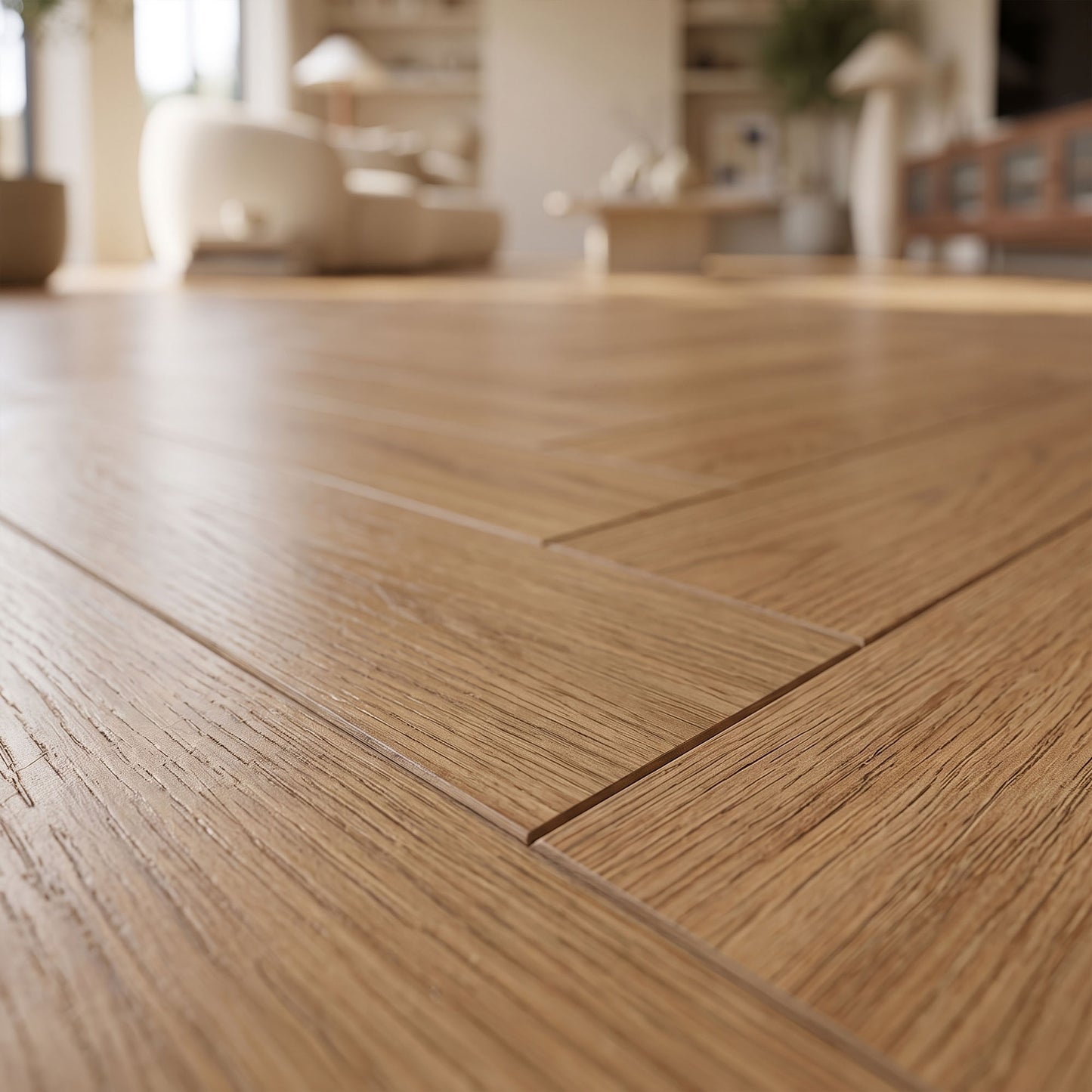 Crafted Oak - Wood Essence Water Resistant 8mm Herringbone Laminate Flooring