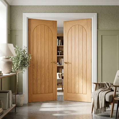 Oak Internal Fully Finished Farley Arched Square Top Double Door