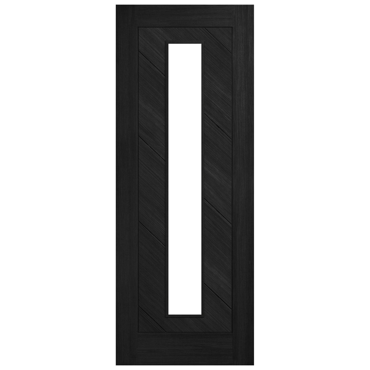 Black Internal Fully Finished Endure Laminate Stockholm Clear Glass Double Door