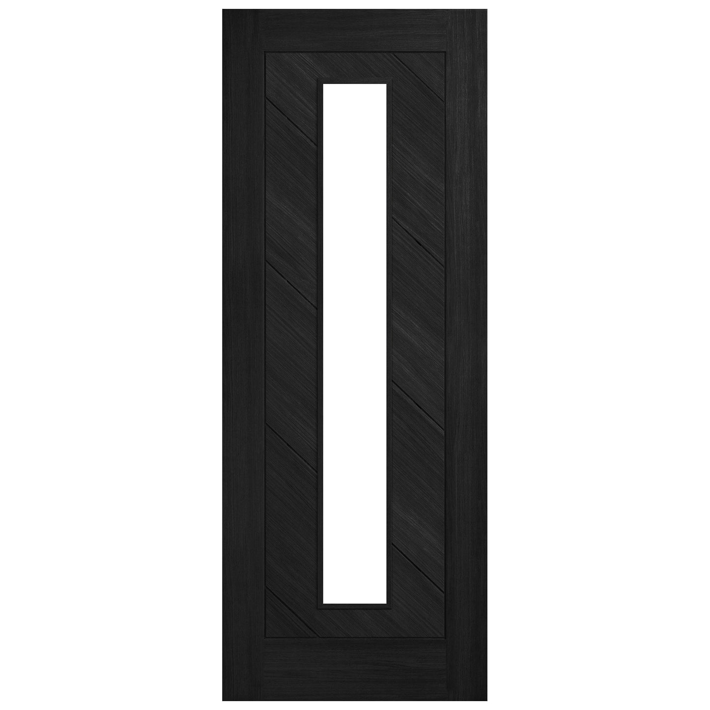 Black Internal Fully Finished Endure Laminate Stockholm Clear Glass Double Door