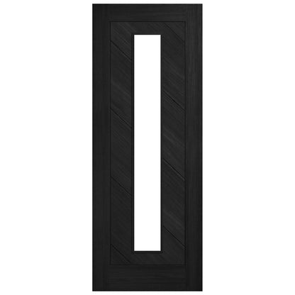 Black Internal Fully Finished Endure Laminate Stockholm Clear Glass Double Door