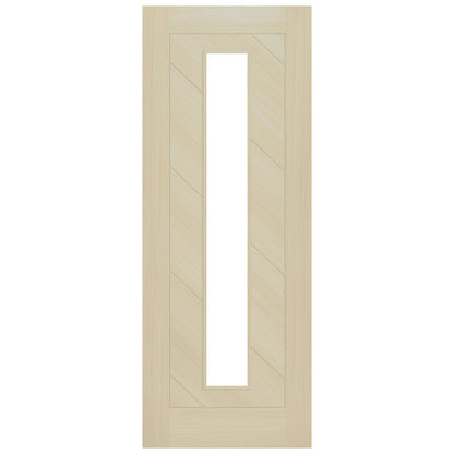 Blonde Oak Internal Fully Finished Endure Laminate Stockholm Clear Glass Double Door