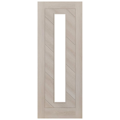 Ivory Fully Finished Endure Laminate Stockholm Clear Glass Internal Double Door