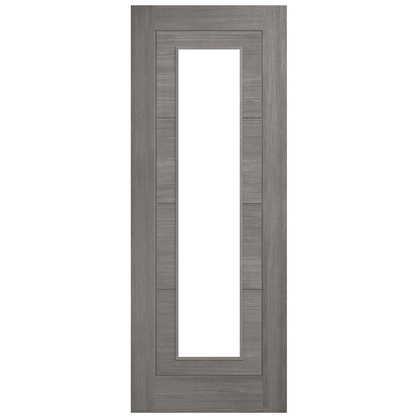 Light Grey Fully Finished Internal Endure Laminate Ladder Clear Glass Double Door