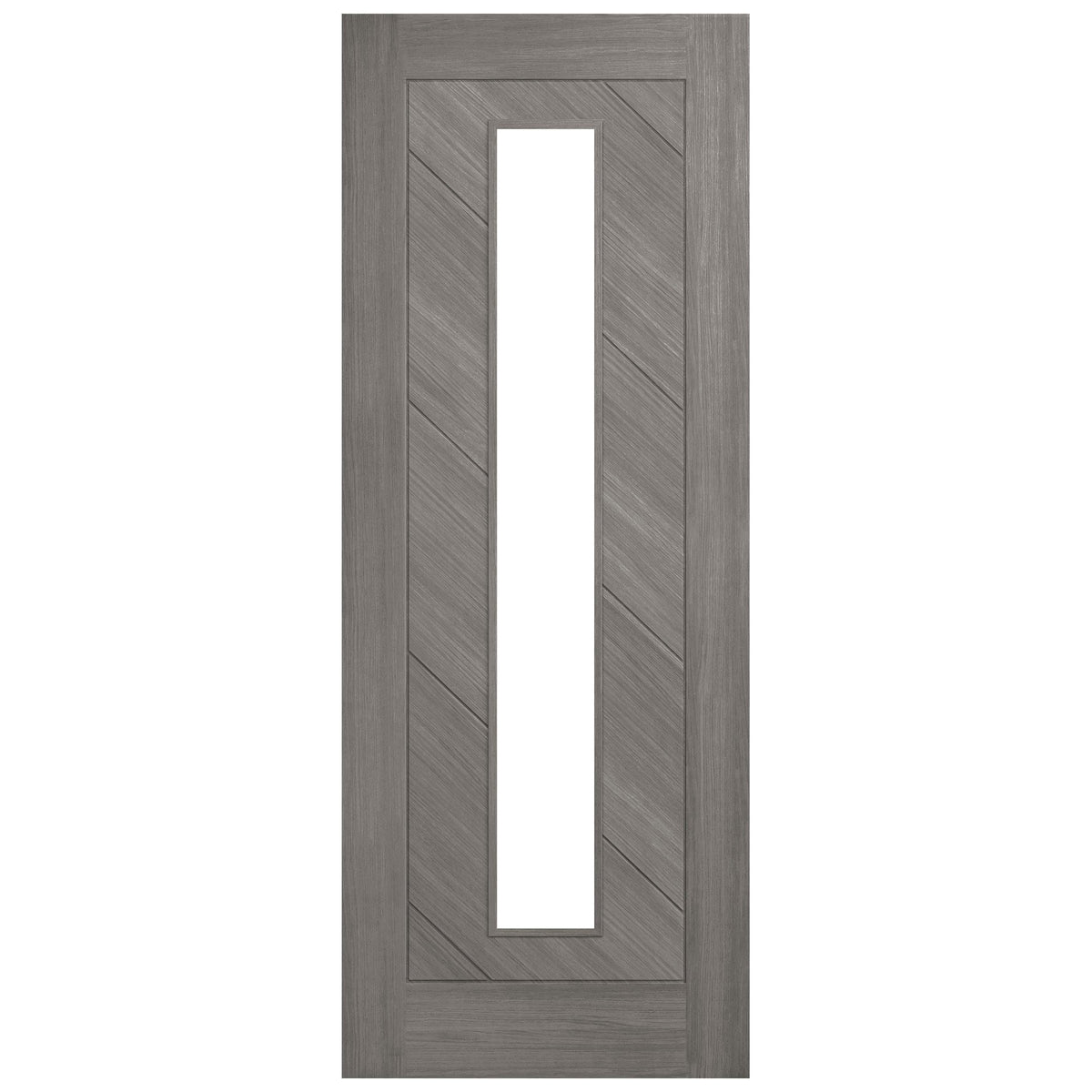 Light Grey Internal Fully Finished Endure Laminate Stockholm Clear Glass Double Door