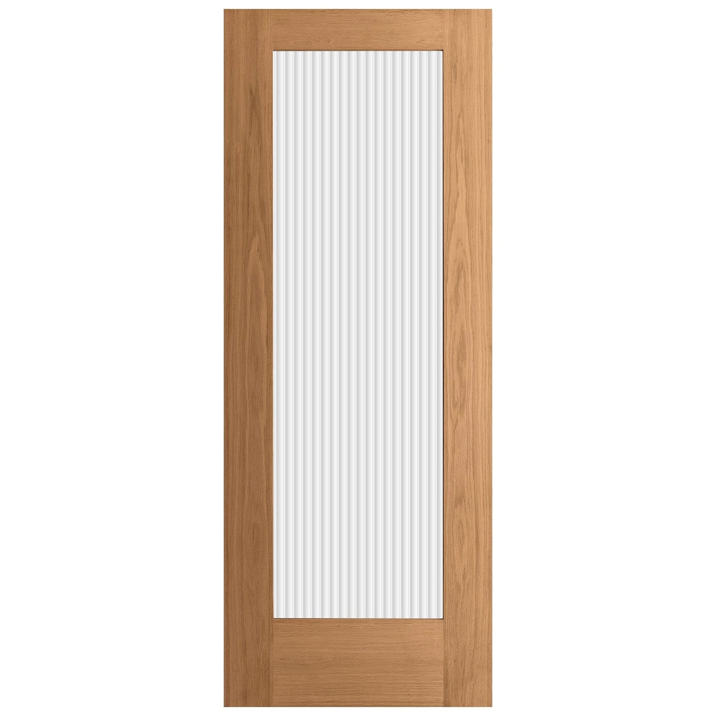 Oak Internal Fully Finished Pattern 10 1 Light Reeded Glass Double Door