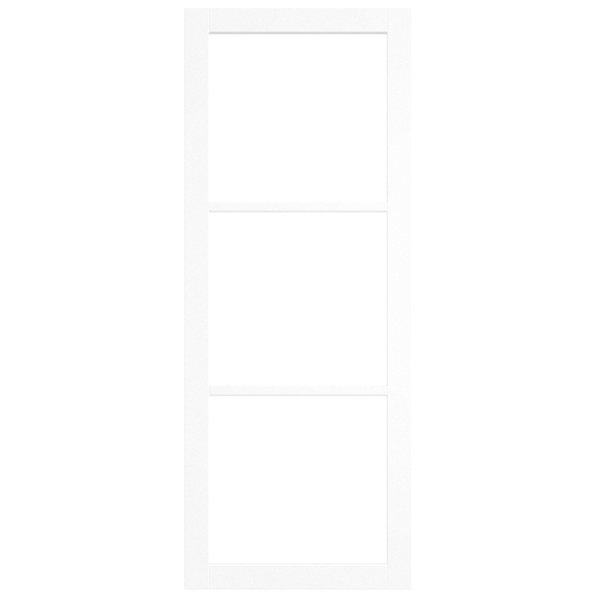 White Primed Studio Industrial 3 Light Clear Glass Internal Double Door