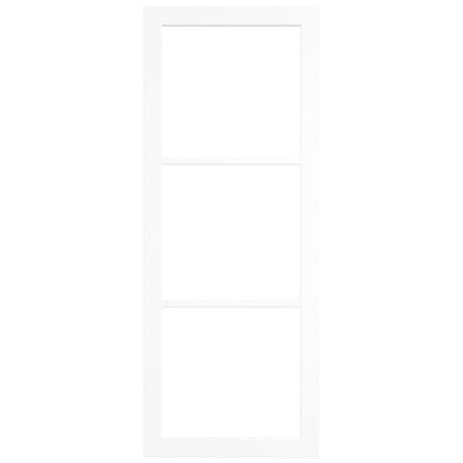 White Primed Studio Industrial 3 Light Clear Glass Internal Double Door