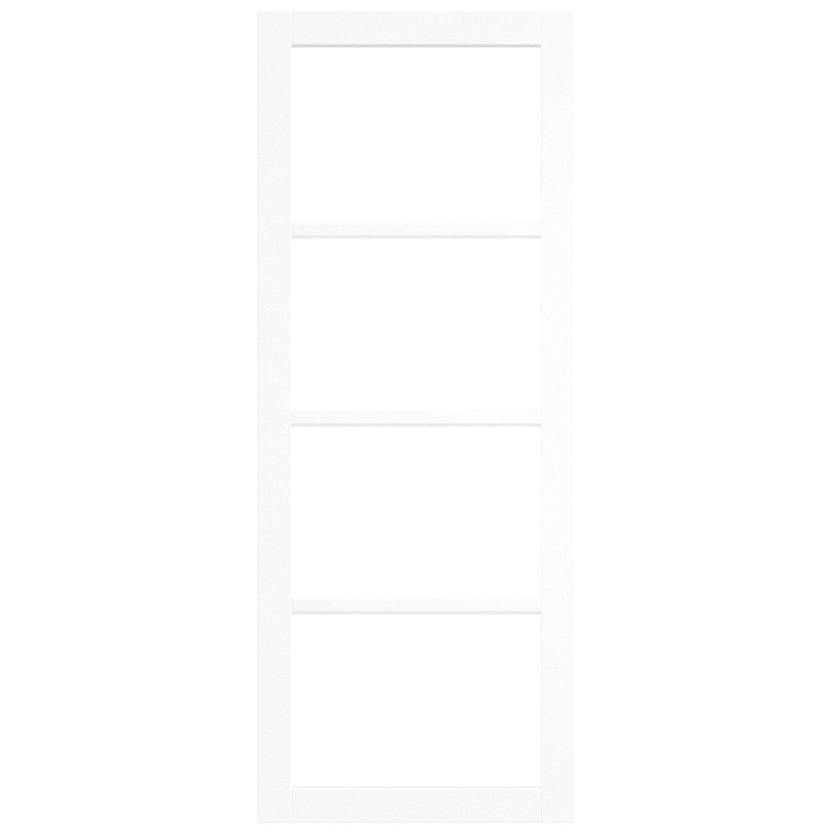 White Primed Studio Industrial 4 Light Clear Glass Internal Double Door