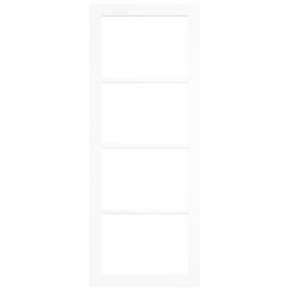 White Primed Studio Industrial 4 Light Clear Glass Internal Double Door