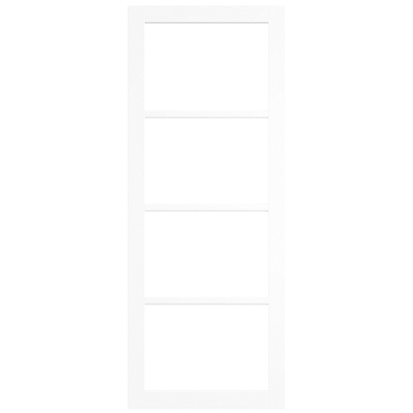 White Internal Primed Studio Industrial 4 Light Clear Glass Double Door